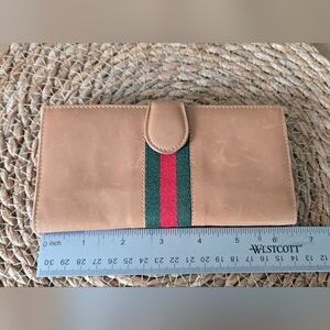 Vintage Gucci Leather Wallet Sherry Line
